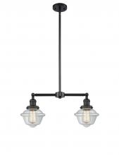 Innovations Lighting 209-BK-G532 - Oxford - 2 Light - 24 inch - Matte Black - Stem Hung - Adjustable Island Light