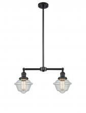Innovations Lighting 209-BK-G534 - Oxford - 2 Light - 24 inch - Matte Black - Stem Hung - Adjustable Island Light