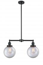 Innovations Lighting 209-OB-G202-8 - Beacon - 2 Light - 25 inch - Oil Rubbed Bronze - Stem Hung - Adjustable Island Light