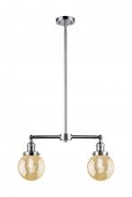 Innovations Lighting 209-PC-G208-6 - Beacon - 2 Light - 23 inch - Polished Chrome - Stem Hung - Adjustable Island Light