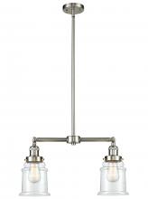 Innovations Lighting 209-SN-G182 - Canton - 2 Light - 21 inch - Brushed Satin Nickel - Stem Hung - Adjustable Island Light