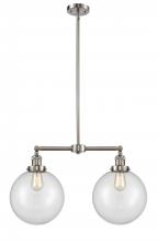 Innovations Lighting 209-SN-G202-10 - Beacon - 2 Light - 25 inch - Brushed Satin Nickel - Stem Hung - Adjustable Island Light