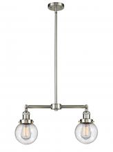 Innovations Lighting 209-SN-G204-6 - Beacon - 2 Light - 23 inch - Brushed Satin Nickel - Stem Hung - Adjustable Island Light