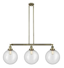 Innovations Lighting 213-AB-G204-12 - Beacon - 3 Light - 44 inch - Antique Brass - Stem Hung - Adjustable Island Light