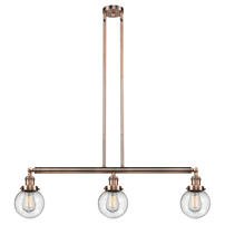 Innovations Lighting 213-AC-G204-6 - Beacon - 3 Light - 39 inch - Antique Copper - Stem Hung - Adjustable Island Light