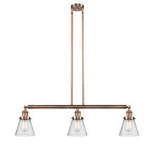 Innovations Lighting 213-AC-G64 - Cone - 3 Light - 39 inch - Antique Copper - Stem Hung - Adjustable Island Light