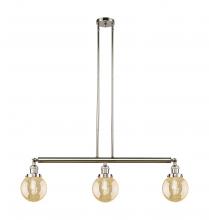 Innovations Lighting 213-PN-G208-6 - Beacon - 3 Light - 39 inch - Polished Nickel - Stem Hung - Adjustable Island Light