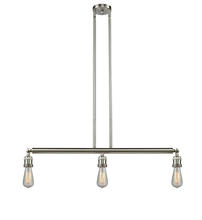 Innovations Lighting 213-SN - Bare Bulb - 3 Light - 38 inch - Brushed Satin Nickel - Stem Hung - Adjustable Island Light