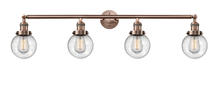 Innovations Lighting 215-AC-G204-6 - Beacon - 4 Light - 42 inch - Antique Copper - Adjustable Bath Vanity Light