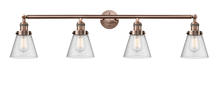 Innovations Lighting 215-AC-G64 - Cone - 4 Light - 42 inch - Antique Copper - Adjustable Bath Vanity Light