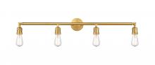 Innovations Lighting 215-SG - Bare Bulb - 4 Light - 42 inch - Satin Gold - Adjustable Bath Vanity Light