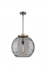 Innovations Lighting 221-1S-BAB-G1213-16SM - Athens Deco Swirl - 1 Light - 16 inch - Black Antique Brass - Stem Hung - Pendant