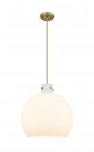 Innovations Lighting 410-1PL-BB-G410-18WH - Newton Sphere - 1 Light - 18 inch - Brushed Brass - Cord hung - Pendant