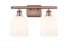 Innovations Lighting 516-2W-AC-G558-6GWH - Bella - 2 Light - 16 inch - Antique Copper - Bath Vanity Light