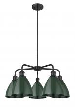Innovations Lighting 516-5CR-BK-MBD-75-GR - Plymouth - 5 Light - 26 inch - Matte Black - Chandelier