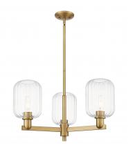 Innovations Lighting 716-3CR-BB-G460-7CL - Preston Cylinder - 3 Light - 18 inch - Brushed Brass - Flush Mount