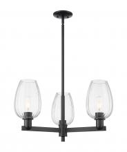 Innovations Lighting 716-3CR-BK-G457-6CL - Preston Flute - 3 Light - 18 inch - Matte Black - Flush Mount