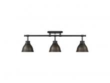 Golden 3602-3SF BLK-RBZ - Shepard 3-Light Flush Mount in Modern Brass with Matte White