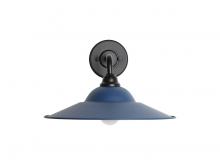 Golden 5096-OWL15 BLK-MBL - Croma 15" Wall Sconce - Outdoor in Matte Black with Matte Blue Shade
