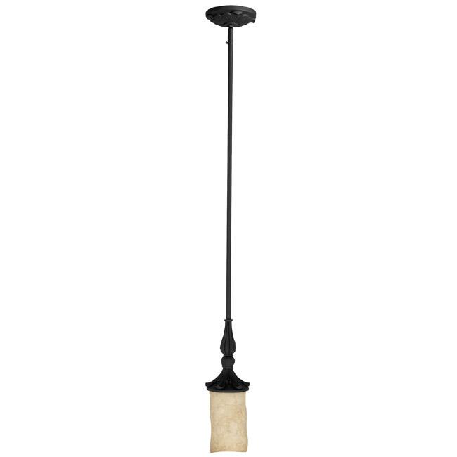 One Light Wrought Iron Down Mini Pendant