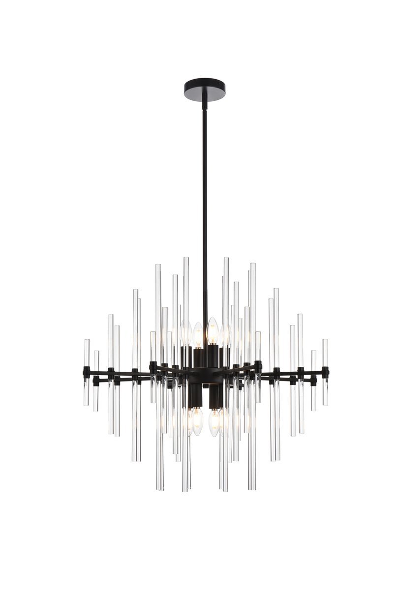 Sienna 27 inch crystal rod pendant in chrome