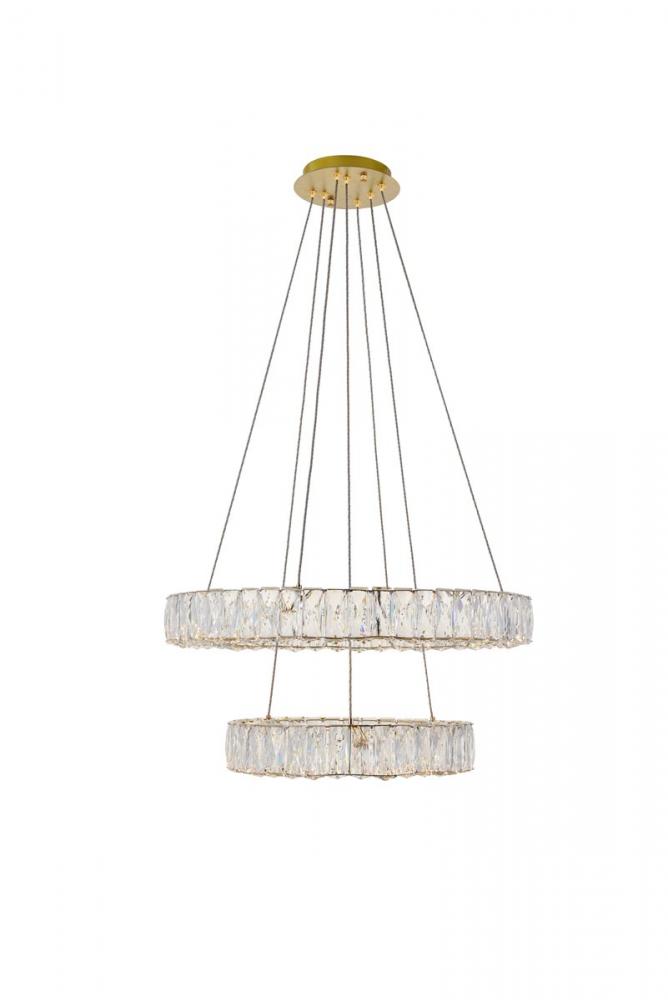 Monroe Hang D23.6"+D15.7"LED 54W Gold