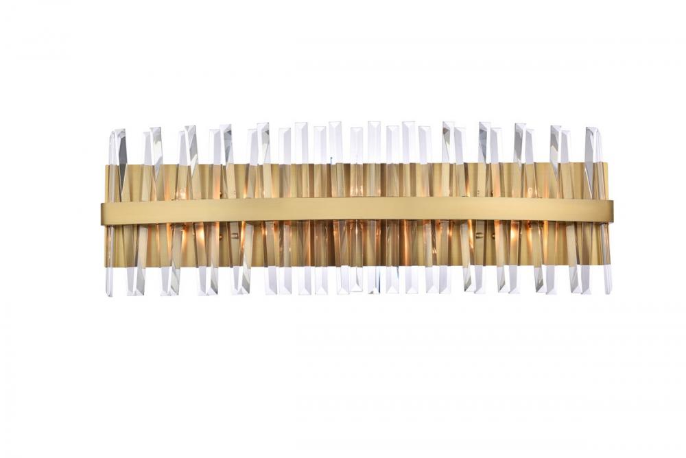 Serephina 36 inch crystal bath sconce in satin gold