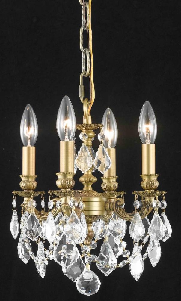 Lillie 4 light French Gold Pendant Clear Royal Cut Crystal