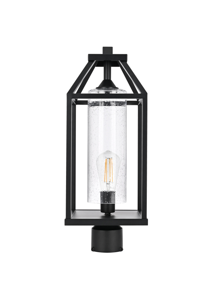 Pole Light W7.8"xD7.8"xH20.5" Lt1/E26/60W Black