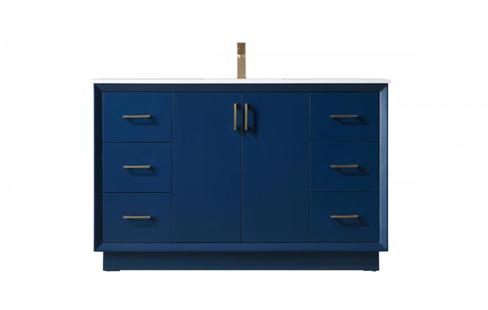 Vanity Cabinet 6Dw 2Dr 54"W x 22"D x 35"H blue