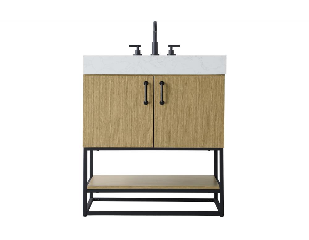 Vanity Cabinet 2Dr 30x21.5x34 Honey Brown