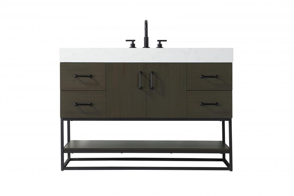 Vanity Cabinet 2Dr 4Dw 48x21.5x34 Mocha Brown