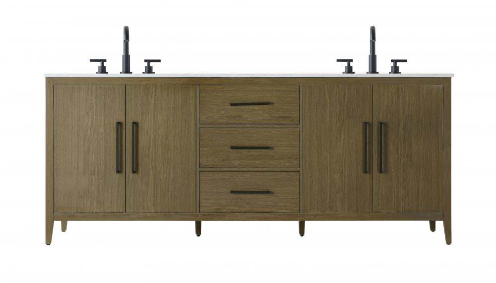 Vanity Cabinet 4Dr 3Dw 84x21.5x35 Chestnut Brown