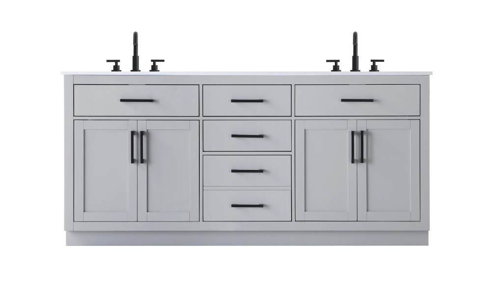 Alden 72 inch Double Bathroom Vanity in Grey