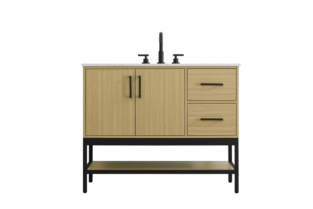 Vanity Cabinet 2Dr2Dw 42"x22"x34" Honey Brown