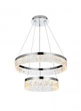 Elegant 2050G22C - Linden 22 Inch Adjustable LED Chandelier in Chrome