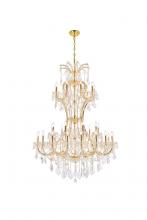 Elegant 2800D46G/RC - Maria Theresa 36 Light Gold Chandelier Clear Royal Cut Crystal