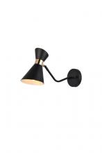 Elegant LD2352BK - Halycon Wall Sconce W5.3"E16.6"H9.7" Black