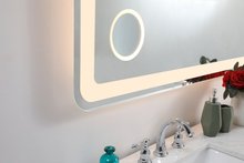 Elegant MRE53072 - Lux 30inx72in Hardwired LED mirror with magnifier and color changing temperature 3000K/4200K/6000K